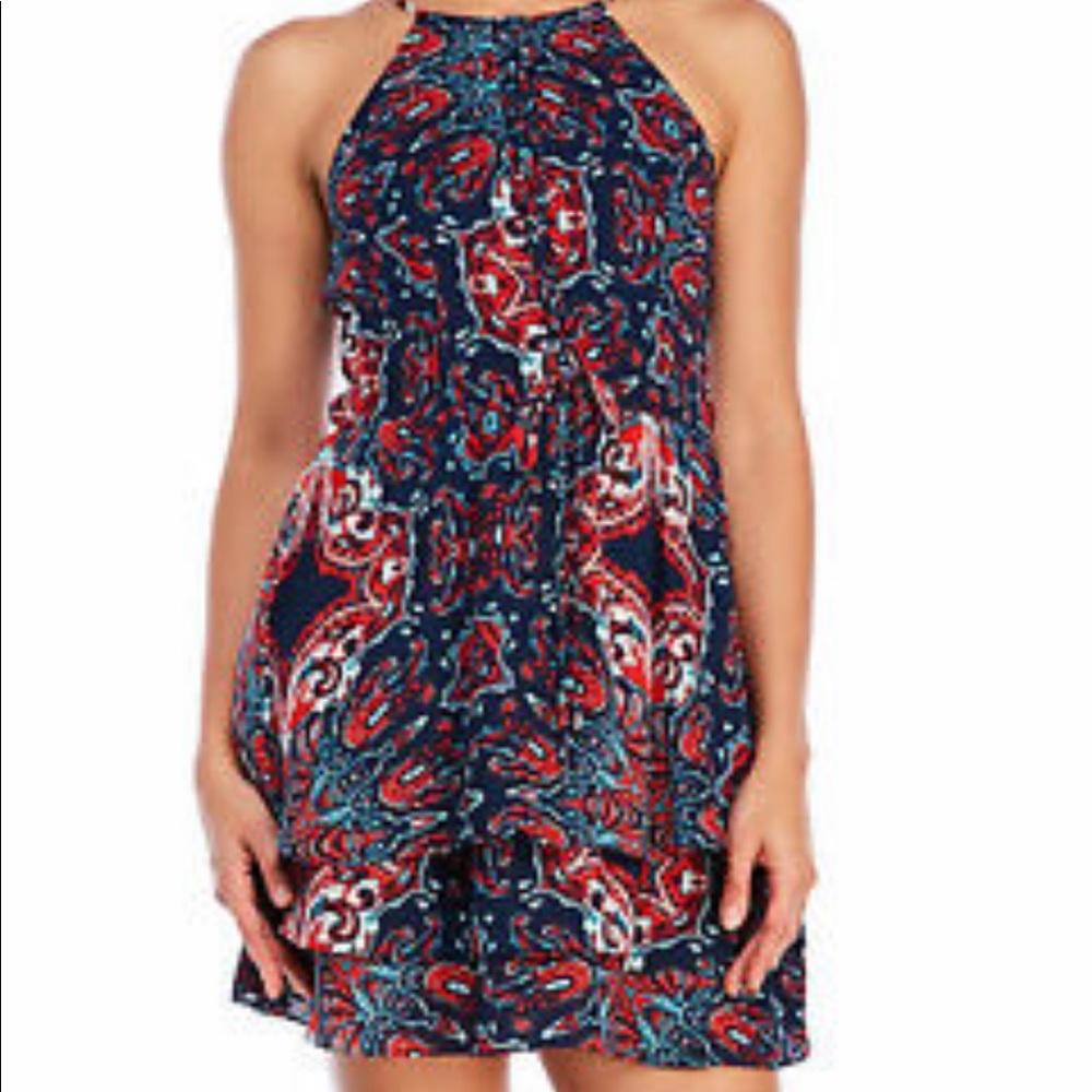 PARKER Paisley Halter Dress Multi color size Small